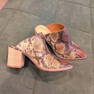 REPORT mules, size 6, snakeskin
